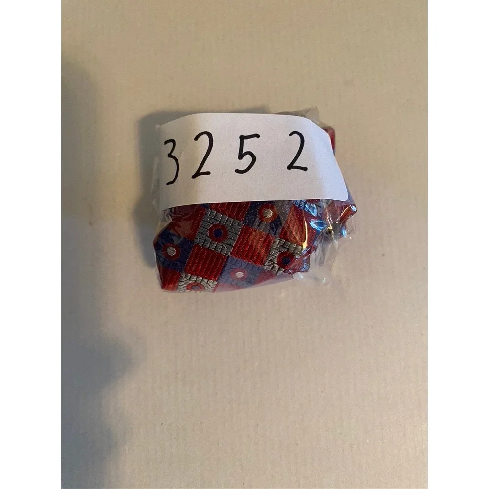 Rooster Mens Silk Bow Tie Red Blue Geometric Diamond Pattern Self Tie Adjustable